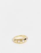 & Other Stories Chunky Ring With Faux Pearl Setting In Gold