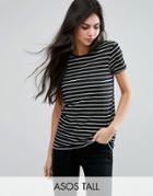 Asos Tall Stripe Crew Neck T-shirt - Multi
