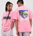 Collusion Unisex T-shirt With Print In Pink - Pink