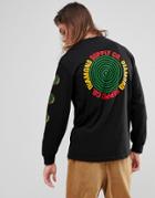 Diamond Supply Long Sleeve T-shirt With Spiral Sleeve Print In Black - Black