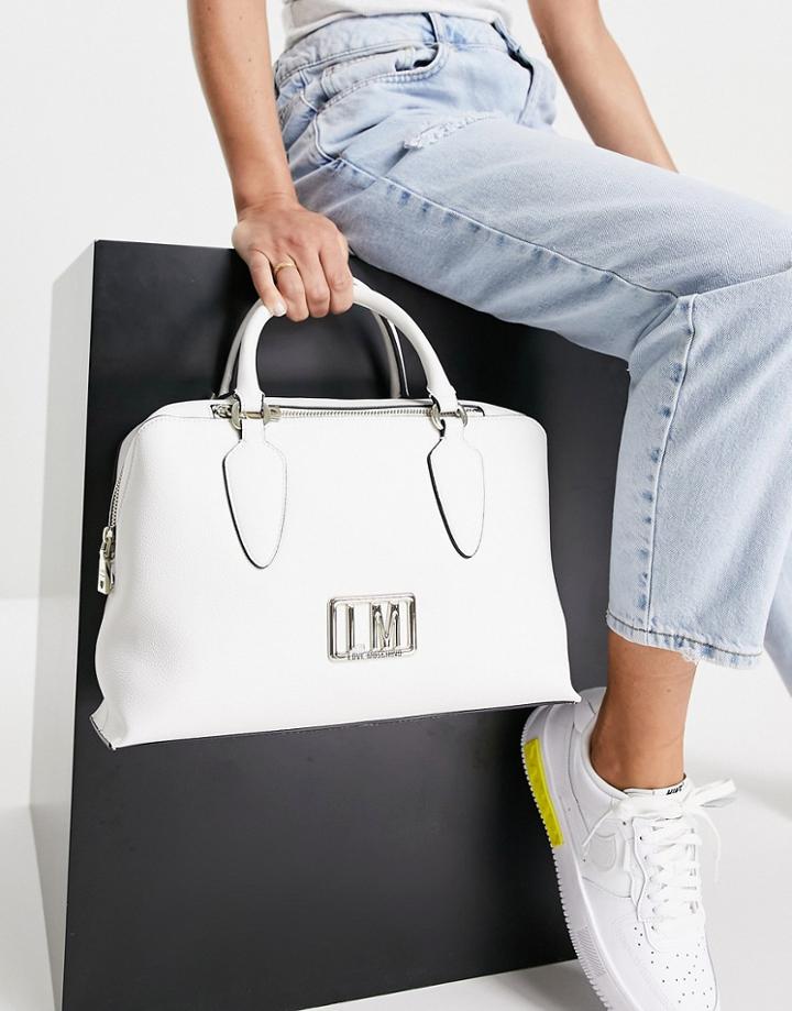 Love Moschino Top Handle Grab Bag In White