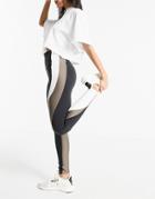 Reebok Training Lux High Waist Color Block Leggings In Black And Taupe