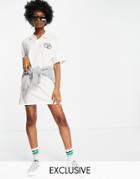 Reclaimed Vintage Inspired Polo T-shirt Dress-white