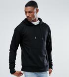 Sixth June Tall Hoodie With Dropped Shoulder In Black - Black