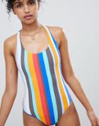 Kikirio Neve Racer Back Reversible Stripe Swimsuit - Multi