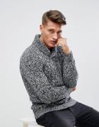 Esprit Shawl Collar Sweater In Twisted Yarn - Navy
