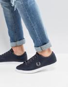 Fred Perry Baseline Leather Sneakers In Navy - Navy