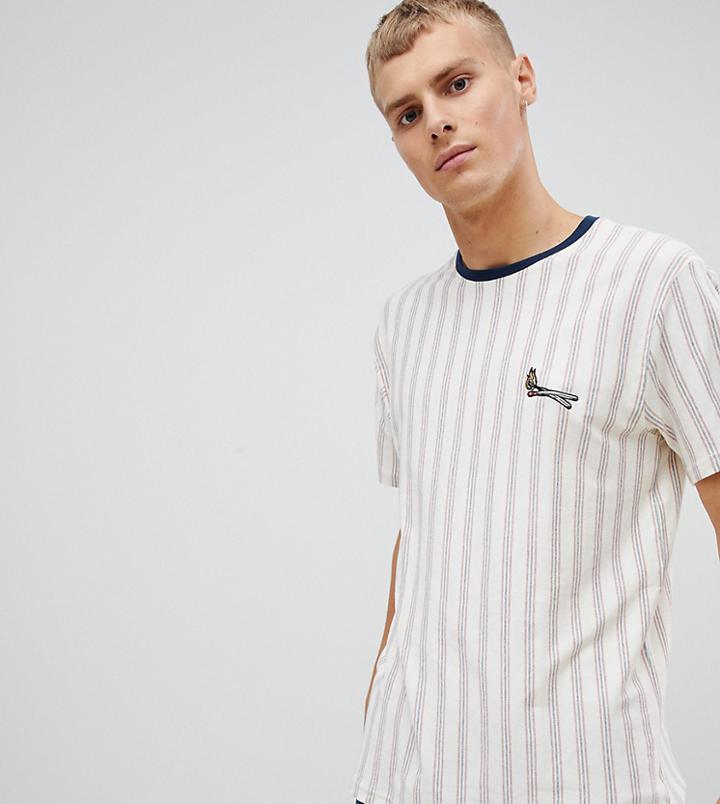 Volcom Stripe T Shirt In White - White