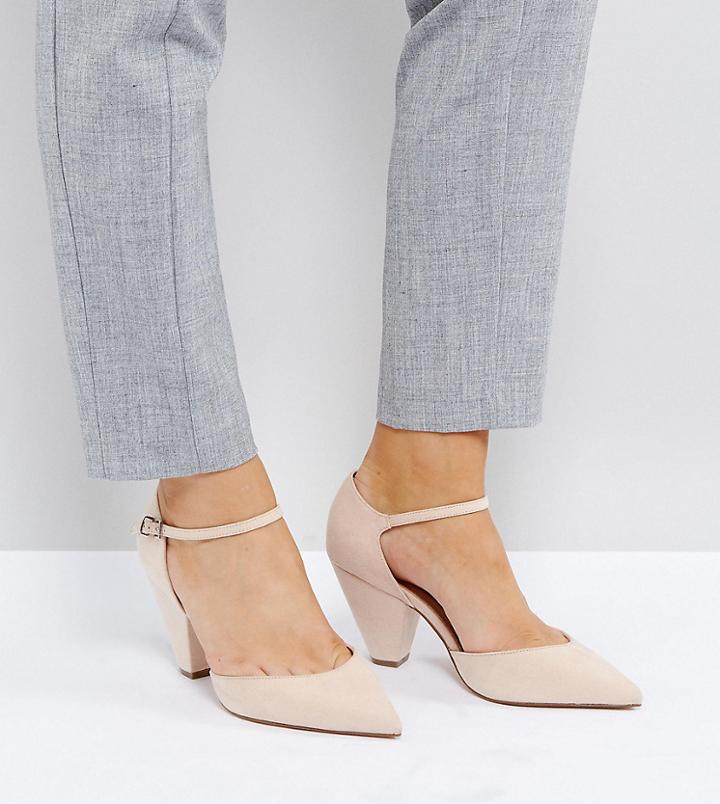 Asos Design Wide Fit Speaker Pointed Heels-beige