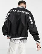 Aape By A Bathing Ape College Bomber Jacket In Black