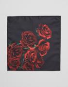 Asos Pocket Square With Rose Print - Red