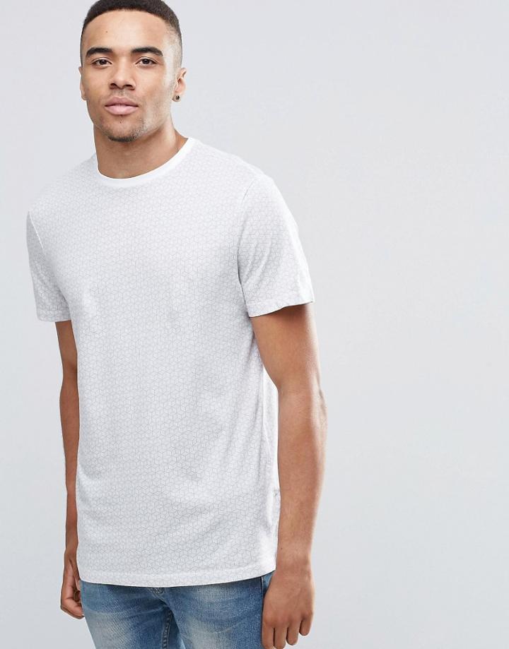 New Look T-shirt In Gray With Micro Geo Print - Gray