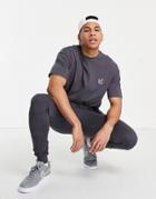 New Look Oversized T-shirt With Swallow Embroidery In Dark Gray-grey