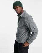 Jack & Jones Premium Fleece Polo In Gray-grey