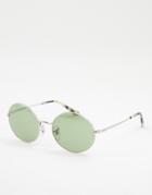 Rayban Round Lens Sunglasses-silver