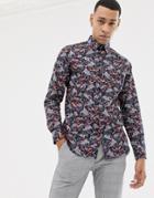Ted Baker Shirt With Floral Print - Navy