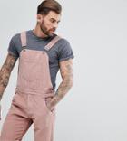 Liquor N Poker Short Overalls In Corduroy - Pink
