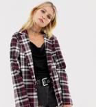 Milk It Vintage Relaxed Check Blazer - Red
