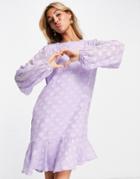 Vila Drop Hem Smock Dress In Spot-multi