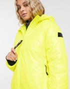 Asos 4505 Ski Acid Wash Hood Jacket-yellow