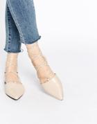 Senso Gordon Nude Leather Ghillie Pointed Toe Shoes - Nude