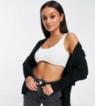Asos Design Petite Fine Knit Cardigan In Black