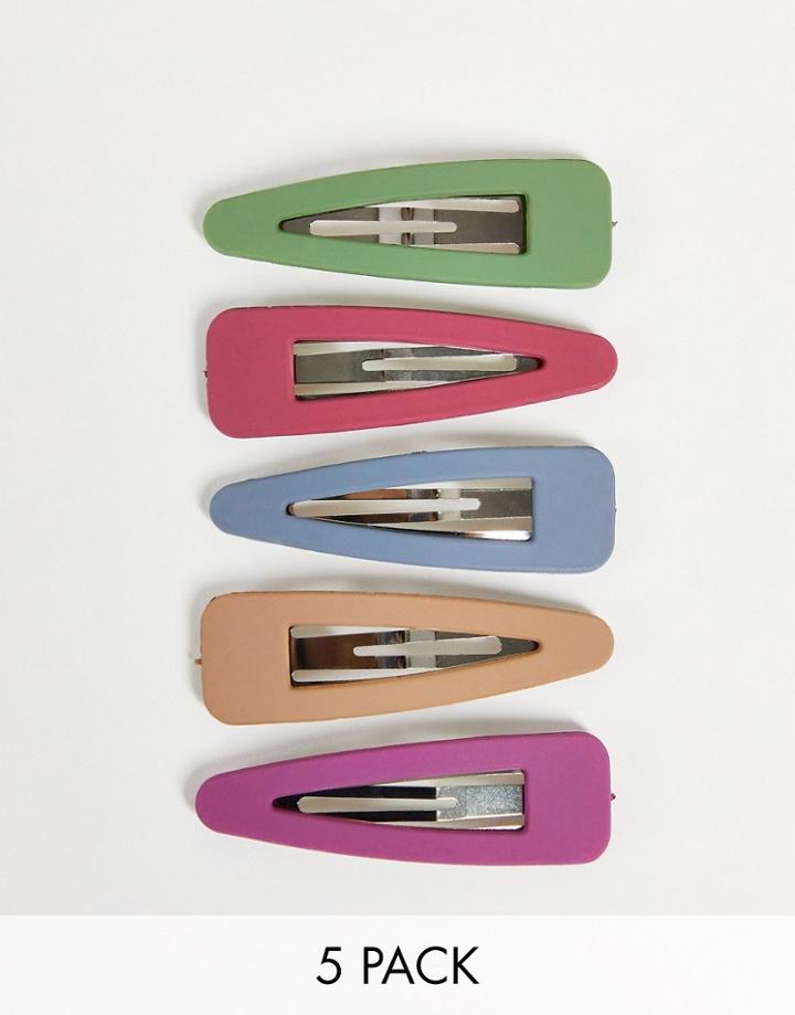 Designb X5 Pack Matte Hair Clips-multi