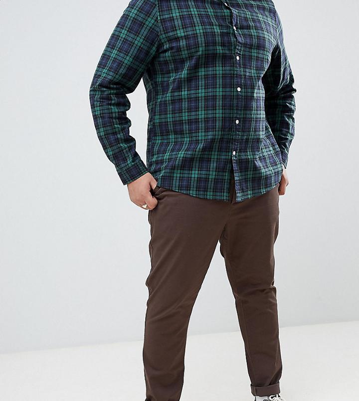 Asos Design Plus Skinny Chinos In Dark Brown - Brown
