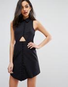 C/meo Collective Let It Go Short Sleeve Shirt Dress - Black