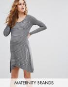 Isabella Oliver Janey Maternity Striped Tunic - Gray