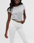 Asos Design Snake Print Double Circle Waist And Hip Belt-multi