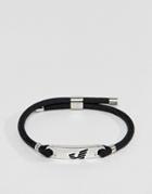 Emporio Armani Woven Id Bracelet In Black - Black