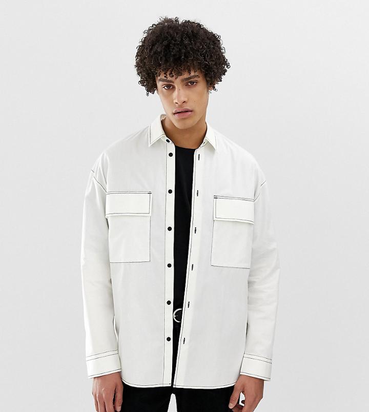 Noak Oversized Shirt With Two Pockets In White