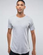 Only & Sons Longline T-shirt With Crew Neck - Gray