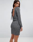 Asos Sweater Dress With Tie Back - Gray