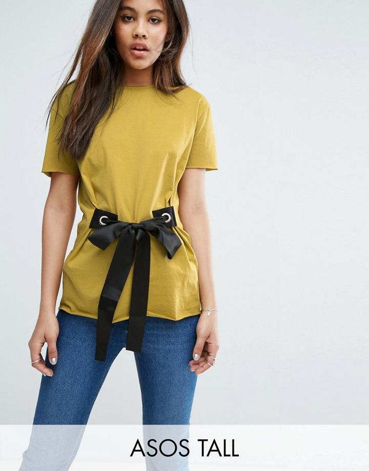 Asos Tall T-shirt With Tie Front - Multi