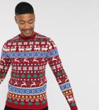 Asos Design Tall Christmas Sweater In Llama Design-red