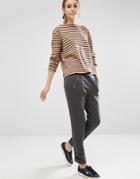 People Tree Organic Cotton Sweat Pants With Exposed Zip Pocket - Gray