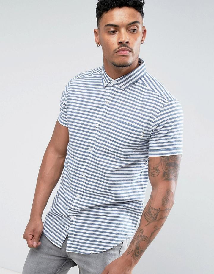 Soul Star Decking Stripe Shirt - Blue