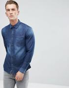Esprit Washed Denim Shirt - Blue