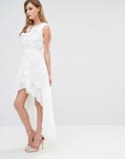 Dark Pink Frill Dress With Lace Up Detail - White