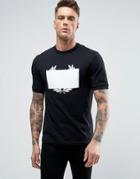 Fred Perry Laurel Wreath T-shirt Redacted Laurel Print In Black - Black
