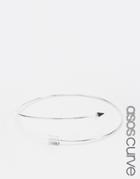 Asos Curve Arrow Open Bangle Bracelet - Silver