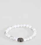Simon Carter Beaded Bracelet With Swarovski Crystal Skull Exclusive To Asos - White
