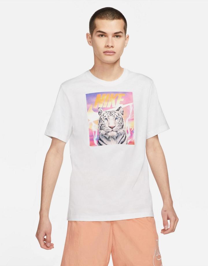 Nike High Summer Photo Print T-shirt In White