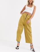 Asos Design Banana Leg Pant With Reverse Yoke Detail
