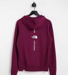 The North Face Vertical Nse Hoodie In Burgundy Exclusive At Asos-red