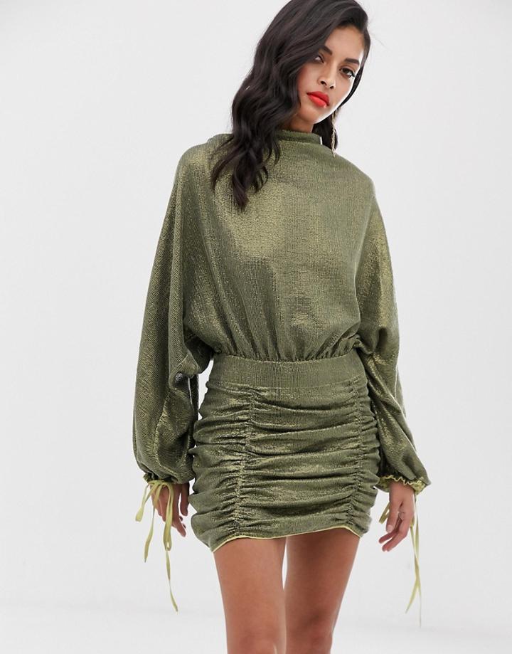 Asos Design Oversized Mini Dress In All Over Sequin-green