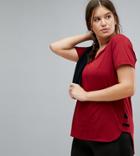 Nola Active Tee In Burgundy - Red