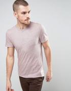 Selected Homme T-shirt With Melange Slub - Pink